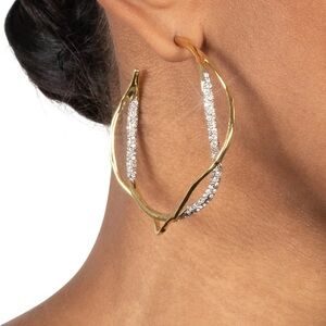 Intertwined Two Tone Pave’ Hoop Earrings Alexis Bittar Solanales N24